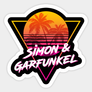 Simon & Garfunkel - Proud Name Retro 80s Sunset Aesthetic Design Sticker